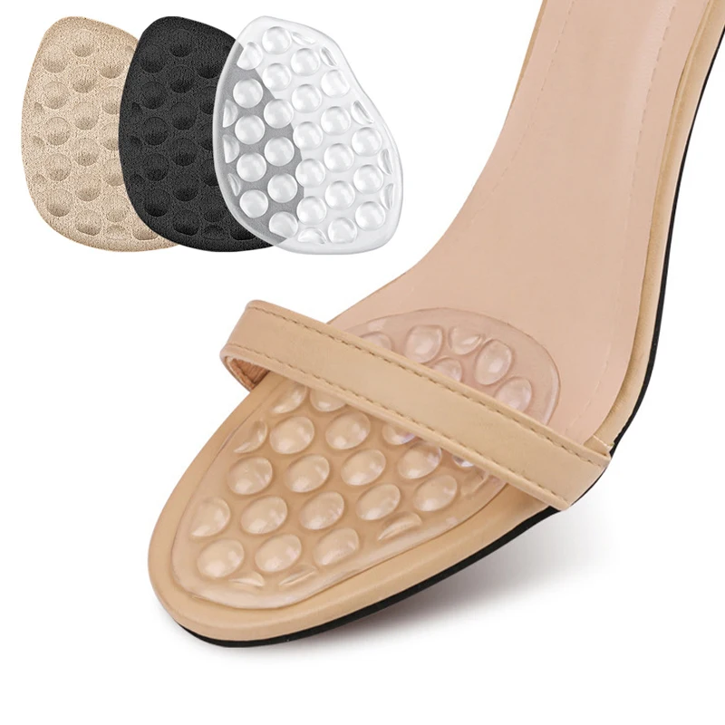 

2 Pairs High Heels Anti Slip Pad GEL Insole Foot Massaging Shock Absorption Forefoot Cushionning Pain Relief Self-adhesive