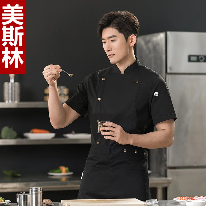 short-sleeved-chef-workwear-for-men-suitable-for-hotels-restaurants-and-bakeries-kitchen-staff-uniforms-chef-uniforms
