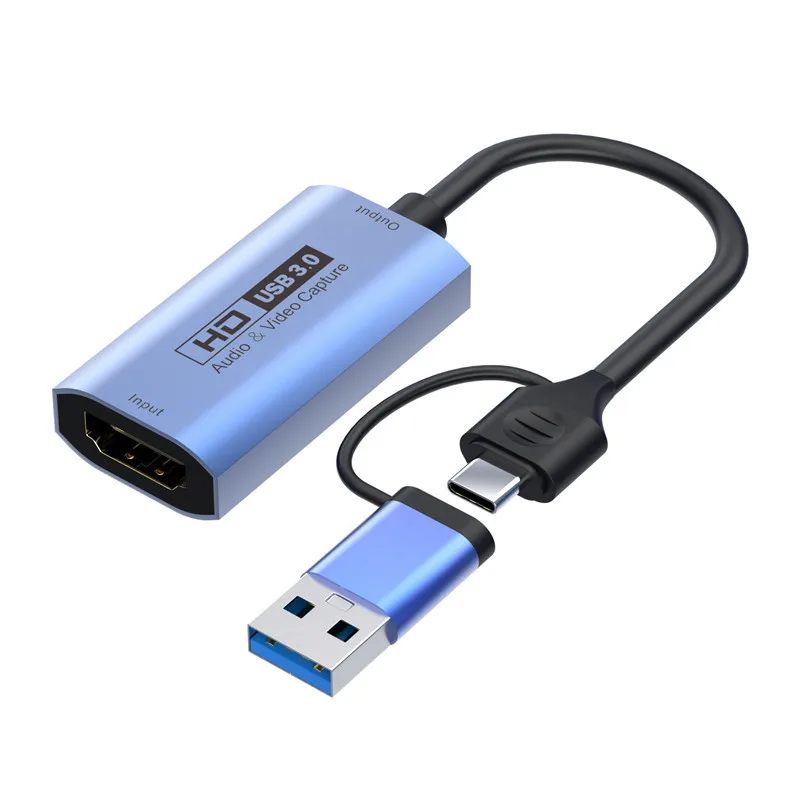 

Карта видеозахвата HD 4K @ 30 Гц USB 3.0 Type-C 1080P, 30 Гц/60 Гц, запись с низкой задержкой для PS5/Switch/ПК, прямая трансляция игр и OBS