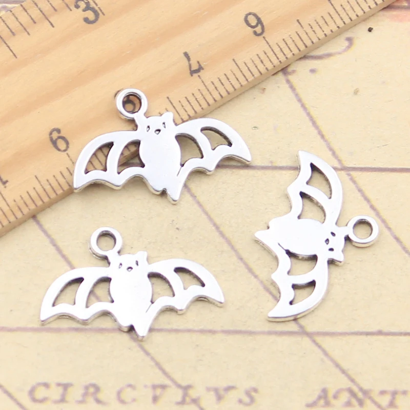 20pcs Charms Halloween Fly Bat 16x24mm Tibetan Silver Color Pendants Antique Jewelry Making DIY Handmade Craft