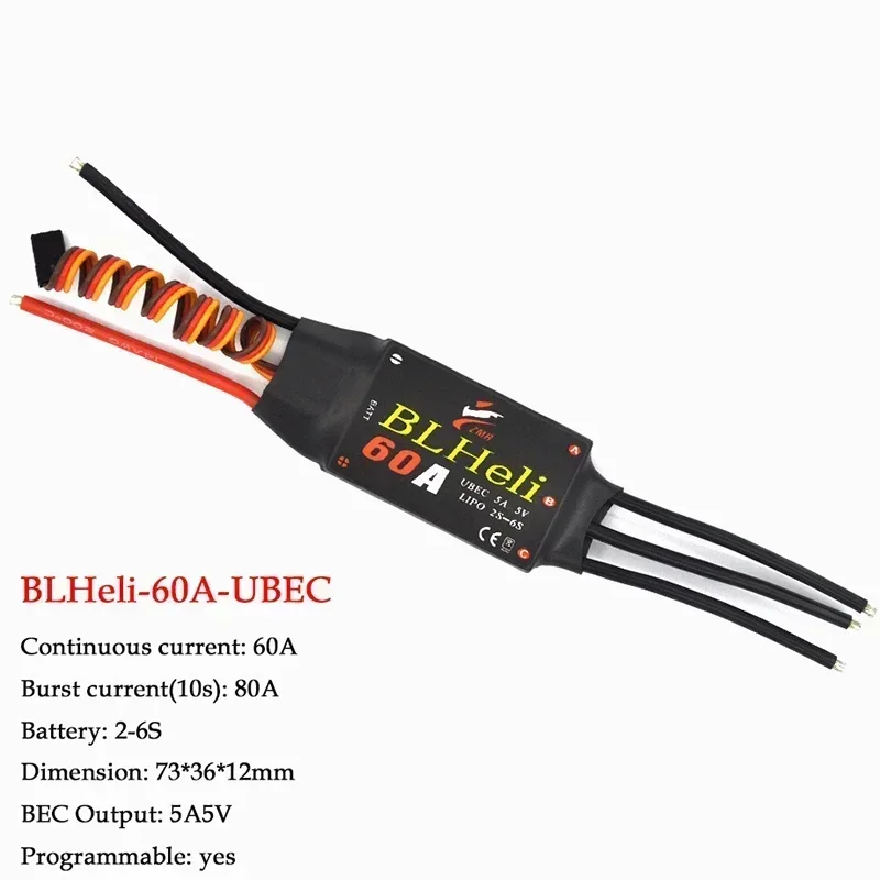 BLHeli بدون فرش ESC 12A 20A 30A 40A 50A 60A 80A مع وحدة تحكم في السرعة الإلكترونية UBEC للجناح الثابت لتقوم بها بنفسك طائرة بدون طيار FPV RC