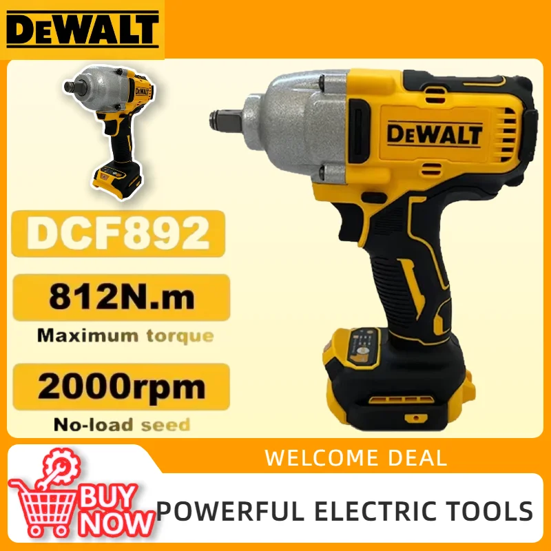 

Бесщеточный электрический гайковерт DeWalt DCF892, 1/2 дюйма, с высоким крутящим моментом, 3 скорости, ударный шуруповерт, электроинструмент для авторемонта, для аккумуляторов DeWalt