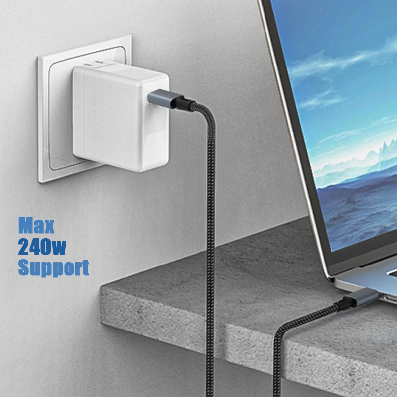 USB 4 Thunderbolt 3 Cable 240W 8K 60Hz for MacBook Air Pro USB-C 40Gbps Data E-mark 5A Fast Charing 5K@60 for Studio Display
