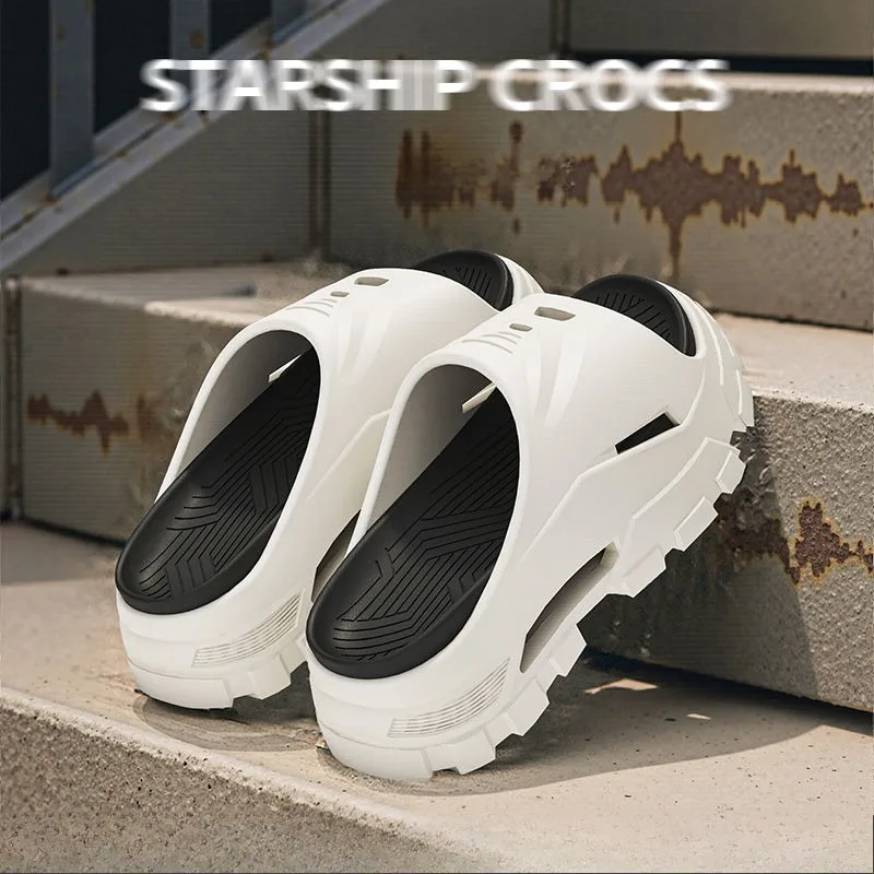 

Летние мужские тапочки из ЭВА, обувь на платформе, мужские шлепанцы, мужские уличные пляжные тапочки, болотные тапочки для ванной комнаты