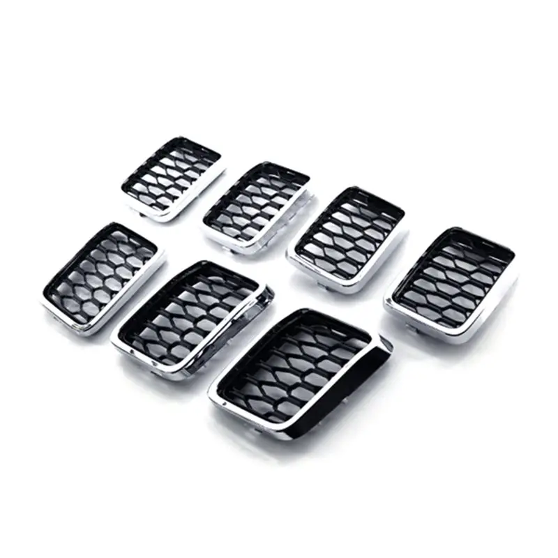 

A54K-Front Bumper Grille Cover Trim For Jeep Grand Cherokee 2017-2021 Honeycomb Mesh Grill