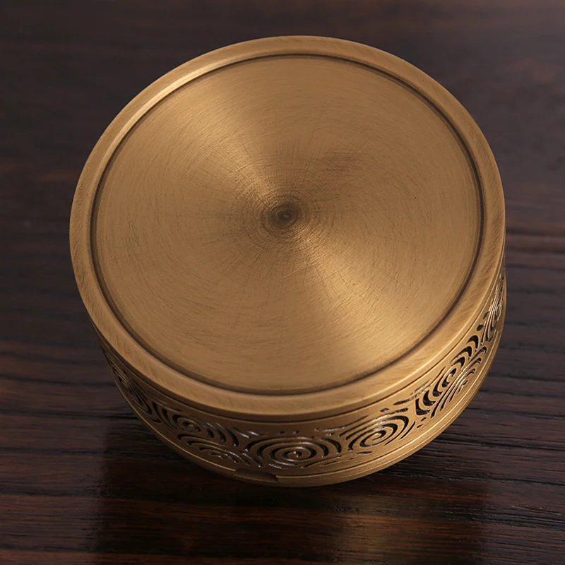 Brass Ashtray with Lid for Household Fly Ash Prevention Chinese Large Creative Pure Copper Ashtray with Lid for Smoke Prevention