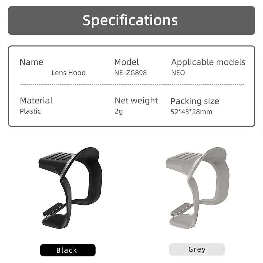 Для DJI NEO бленда объектива пластиковый объектив световой щит карданный подвес антибликовый защитный чехол простая установка
