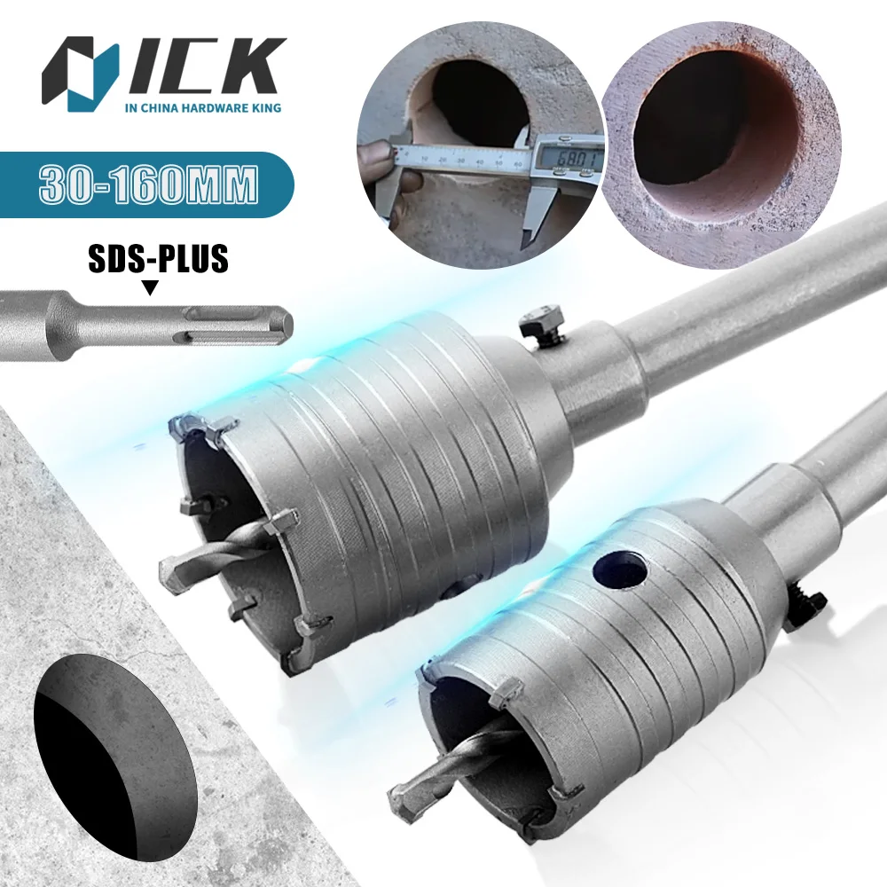 Perfuração para Concrete Wall Hole Saw Sds Plus Shank Hammer Broca Cement Stone Cutter Tool Ferramentas de Construção de Alvenaria 30160 mm