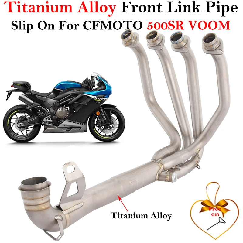

Titanium Alloy Slip On For CFmoto 500SR VOOM 2024 2025 Motorcycle Exhaust System Front Link Pipe Escape Connect Original Muffler