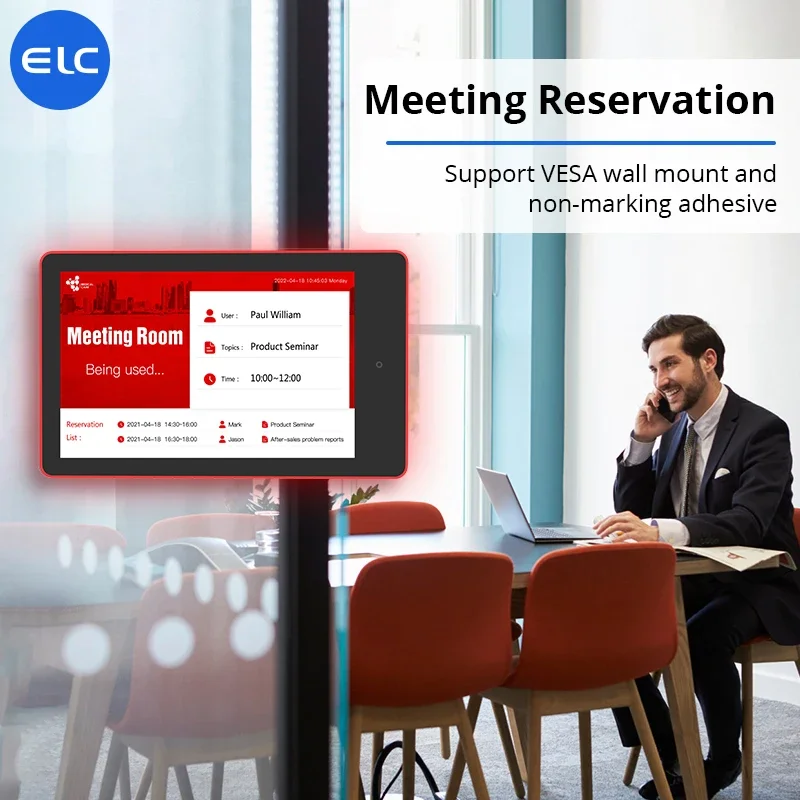 

2026 Wall Mounted 10.1 Inch 13.3 Inch 15.6 Inch Touch Screen Kiosk POE NFC RFID Android Monitor For Meeting Room Table