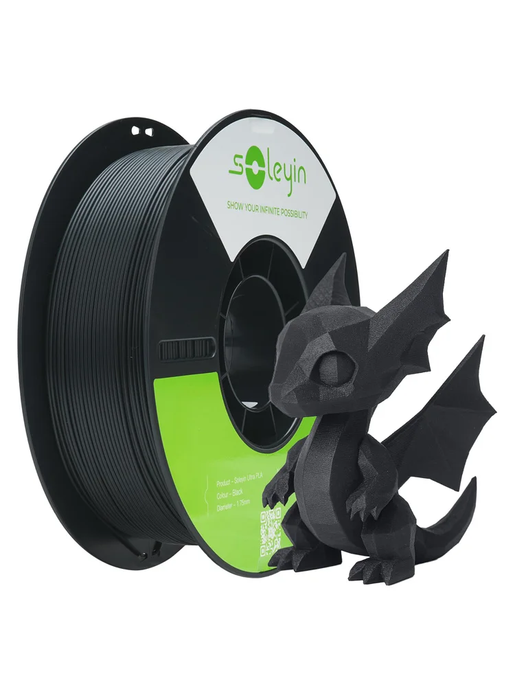 Creality Soleyin Ultra PLA 3D-Drucker-Filament 1,75mm 1KG 3D-Druck-Verbrauchsmaterialien Sicher und umweltfreundlich Schwarz