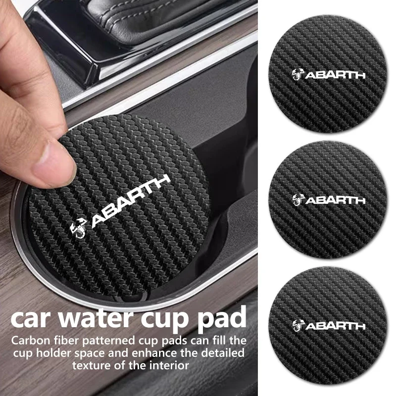 2pcs Car Cup Slot Protective Pad Suitable for Abarth Freemont Ducato 500 Idea Stilo Doblo FR Anti Slip Decoration Accessory