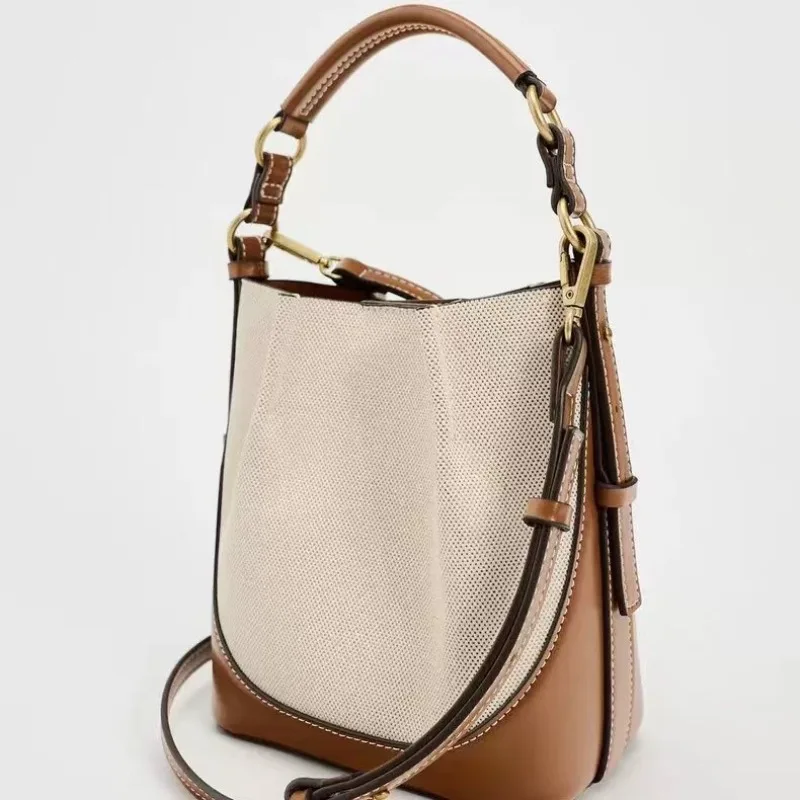 2024 New Fashionable Classic Durable Spanish Women\'s Bag 2024 New Fashion Brown Korean Version of The Sling Bucket Bag Female