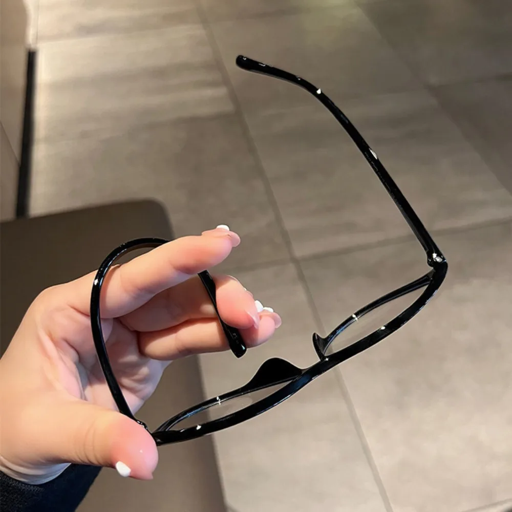 عدسة مشهد قوة 0 إلى -400 نظارات قصر النظر مضادة للأشعة الزرقاء إطار عين القطة إطار كبير نظارات الكمبيوتر خفيفة الوزن