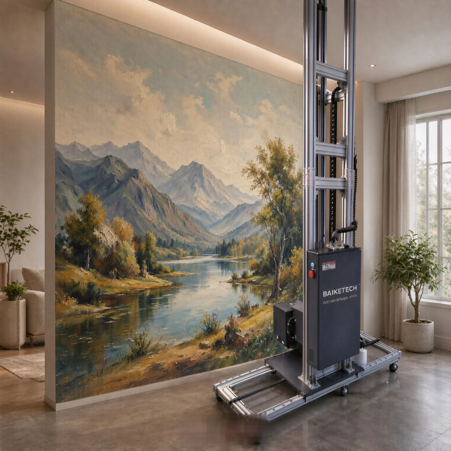 Full Coverage 6D UV Wall Printer Upright HD Inkjet for Textured Art on Glass Ceramic Timber Surface