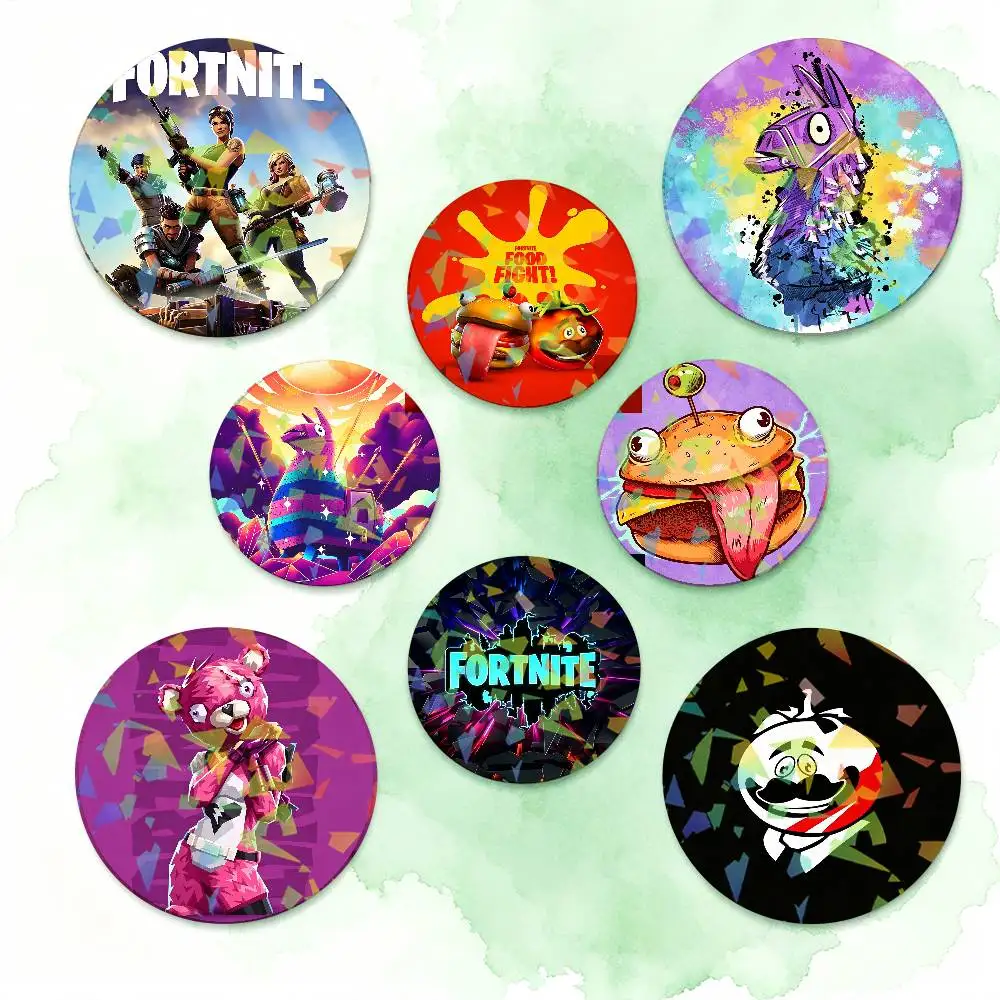 Fashion Game F-Fortnite Round Badge for Backpack Accessories Laser Lapel Pins Jewelry Gifts