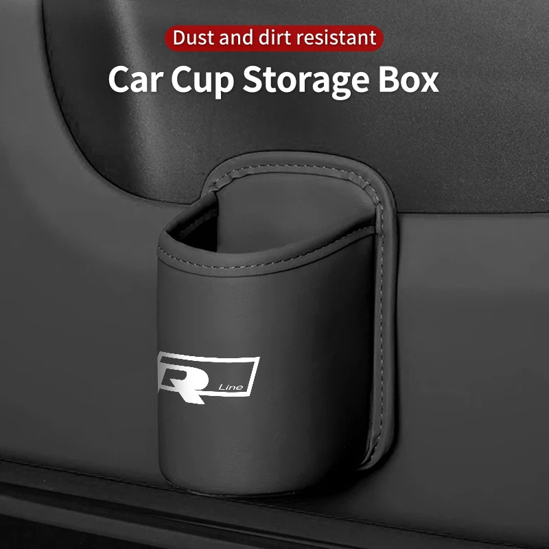 

Car Door Water Cup Holder Back Seat Drink Rack Leather Storage Box For Volkswagen VW Scirocco Jetta Beetle Golf Passat Polo