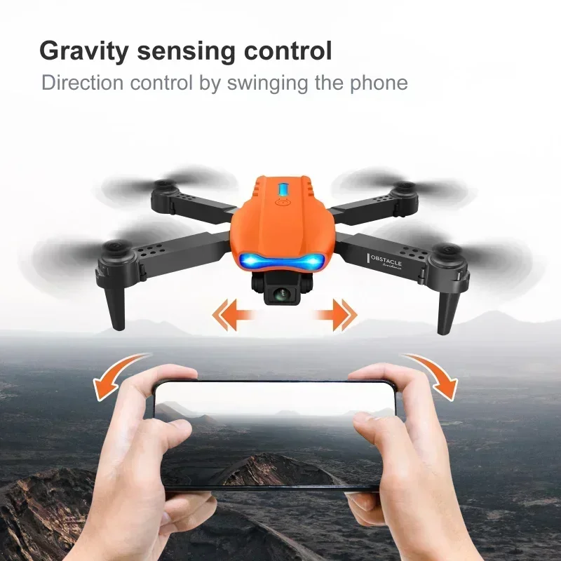 E99 Pro 4K HD Dual Camera Mini Drone WiFi FPV Selfie RC UAV 6-Axis Gyro One-Key Auto Return Foldable Drone Adjustable RC Plane