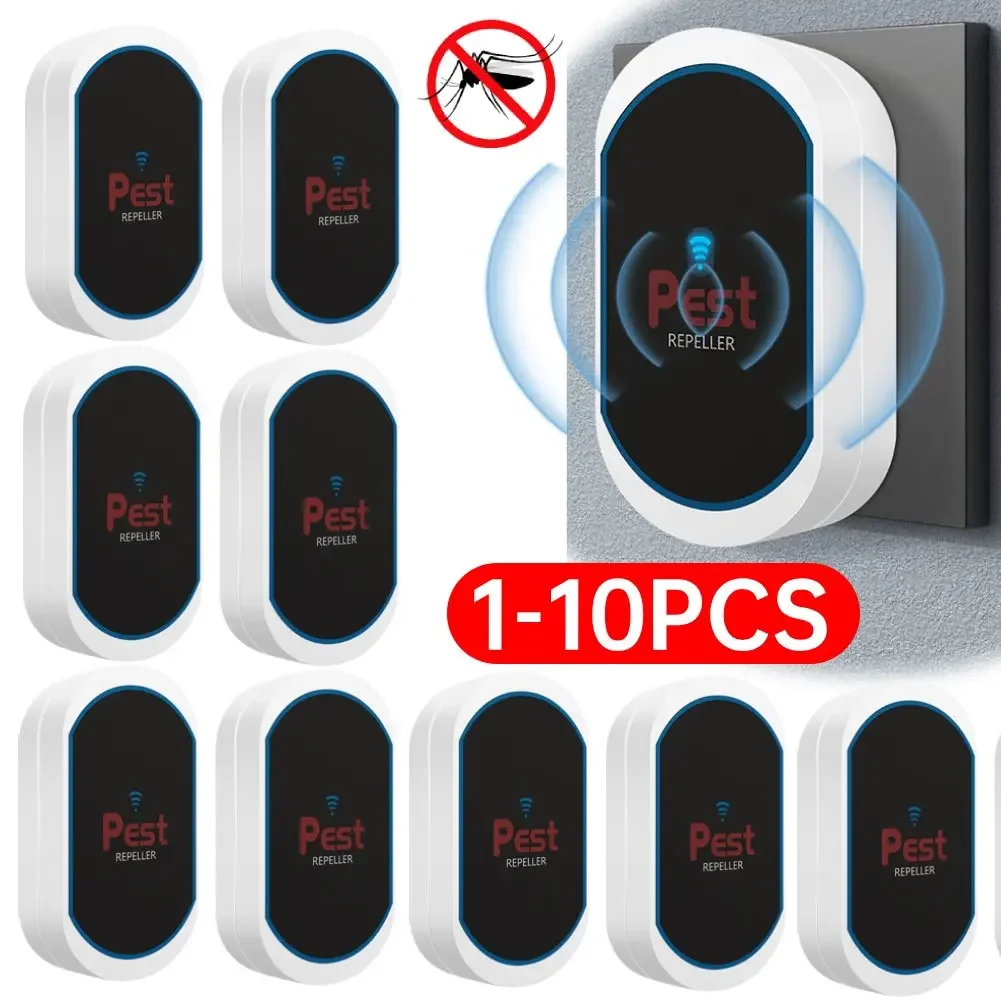 1-10pcs 초음파 전자 모기 구충제 야외 캠핑 휴대용 지능형 소음 없음 홈 모기 제어 장치