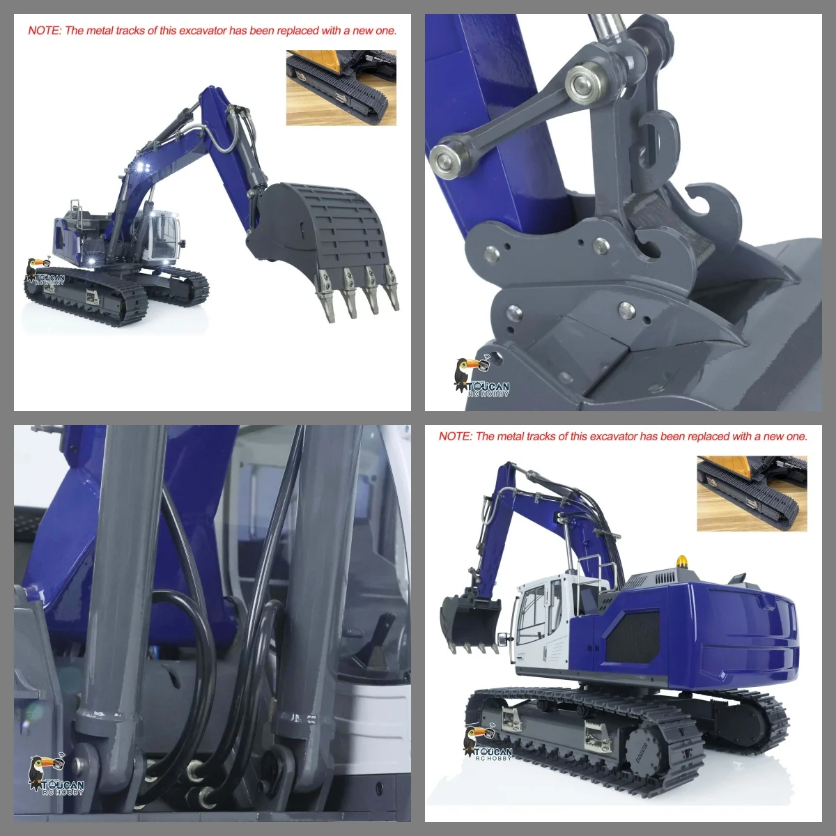 

Toys 1/14 New Hydraulic RC Excavator Remote Control Truck Painted Assembled Yellow Car 945 Toucan RC Hobby Digger Vehicle Model