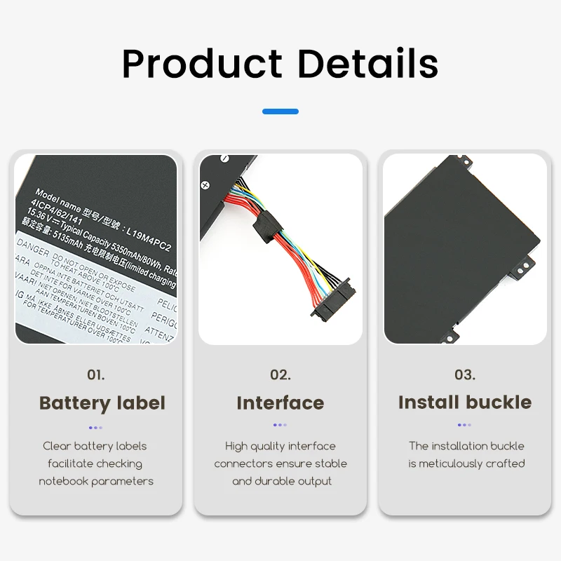 L19C4PC0 L19SPC0 L19M4PC0 Battery For Lenovo Legion 5-15ARH05,15IMH05H L19M4PC1 L19M4PC2 L19C4PC1 L19C4PC2