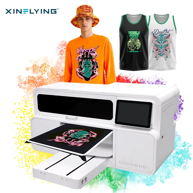 New Arrival 9-colors Printing Digital DTG Single-Station Printer 38*47cm Set 2pcs Eps Original Printheads T-shirt Print Machine