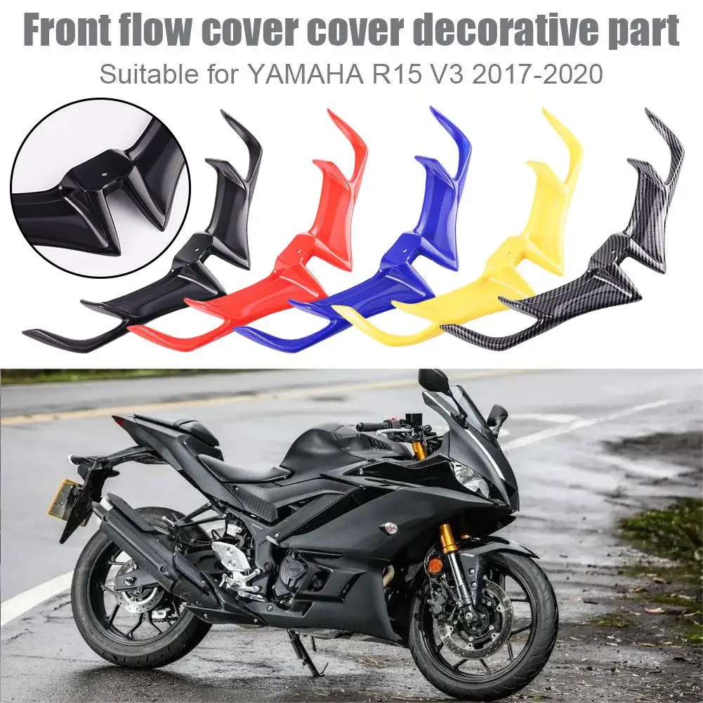 Cubierta de alerón de carenado delantero para motocicleta, embellecedor para YAMAHA R15, V3, 2017, 2018, 2019, 2020, pico de aleta de tiburón, accesorios para motocicleta