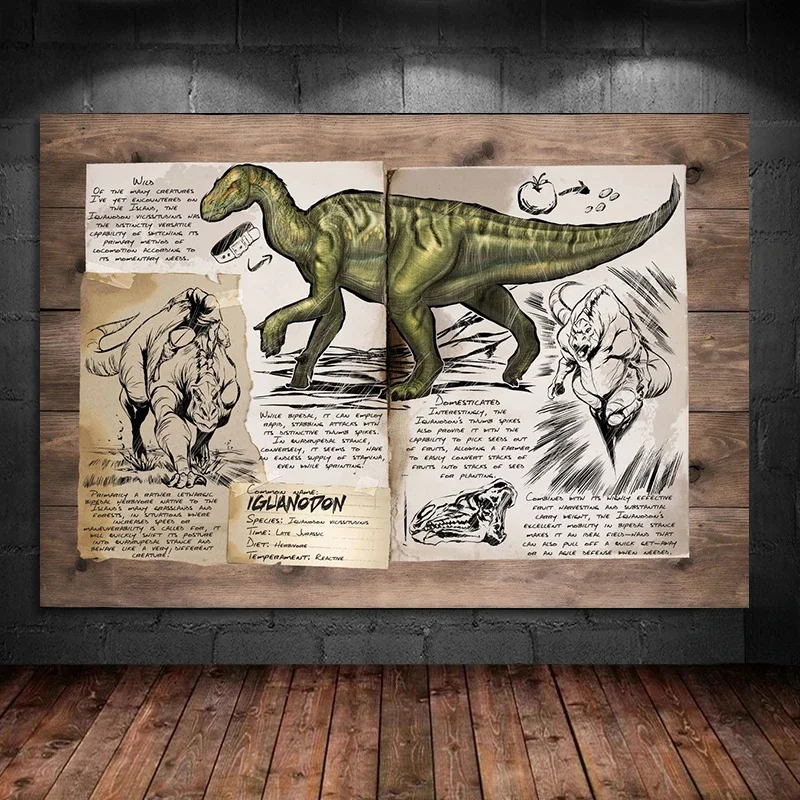 Abstract Retro Game ARK Survival Evolved Art Dinosaur Series Posters Canvas Painting Wall Prints Pictures Living Room Home Decor #3