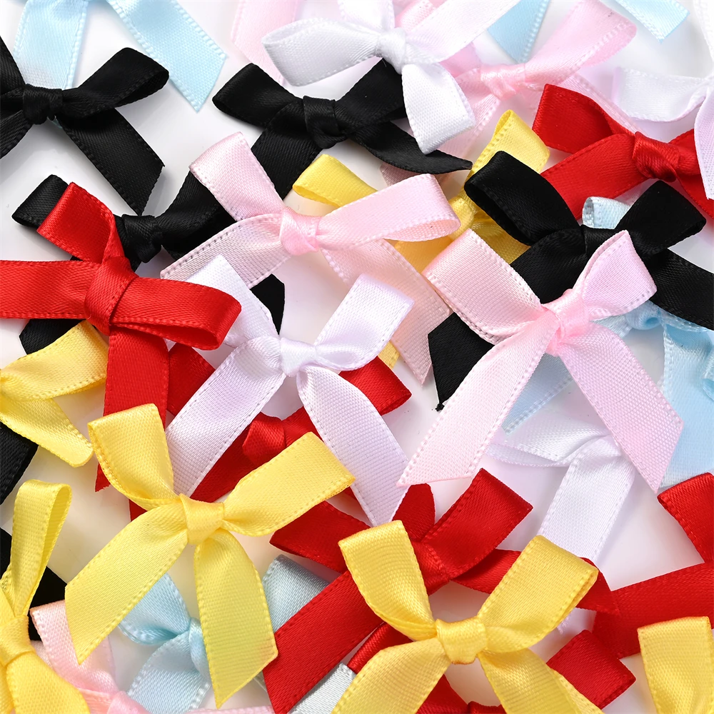 

Mini Pre-tied Satin Ribbon Bows Pastel Mixed Color 1cm 3×4.5cm 20Pcs for DIY Hair Clip Gift Wrapping Sewing Craft Decoration