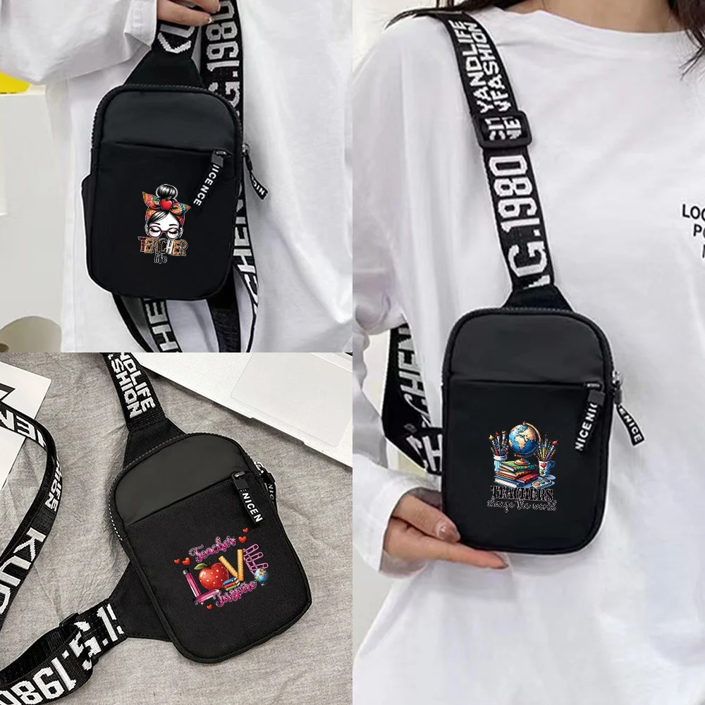

Men Chest Pack Sling Crossbody Bag Travel Hiking Teacher Series Multi-functional Men Sports Chest Bag Large Capacity