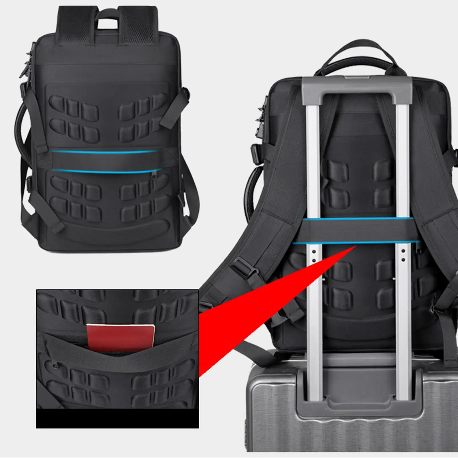 

17 inch Laptop Backpack Big Computer Backpack Anti Theft Casual Daypack Expandable 20 35L Approved Cabin Bag for Hiking