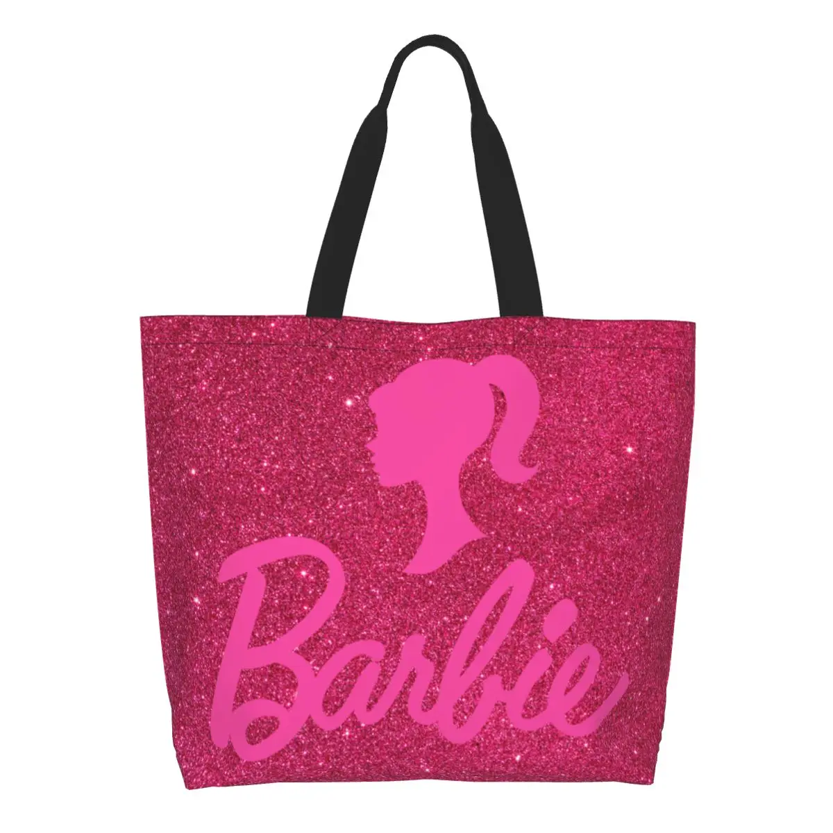 Street Unisex Barbie Pink Grocery Bag borsa con stampa lampeggiante Merch di grande capacità