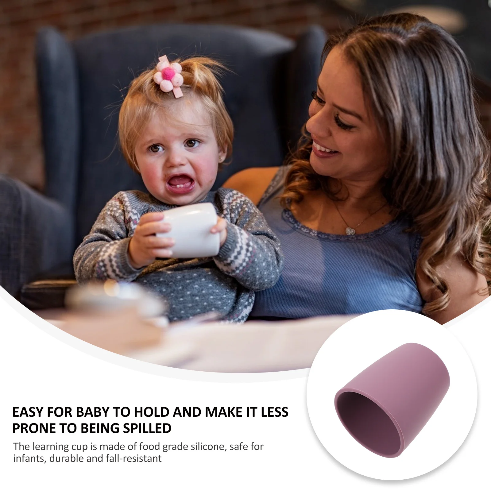 

1 шт., силиконовая детская обучающая чашка, пищевая, безопасная для младенцев, малышей, тренировочная чашка для питья без пролива, эргономичная мягкая чашка для зубов