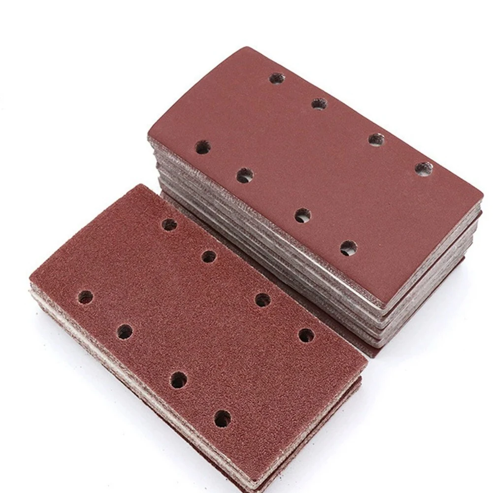 

40Pcs Square Sandpaper Grit Flocking Sand Paper 8 Hole 40-80 Grit Assortment Abrasive Paper Sheets for Car Polish Tools