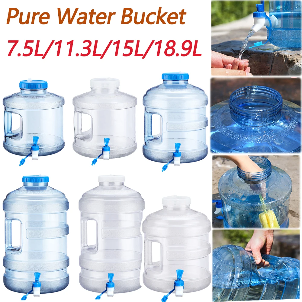 7.5L/11.3L/15L/18.9L Water Bucket Large Capacity Water Storage Container Dustproof Camping Water Bucket for Self-Driving Tour