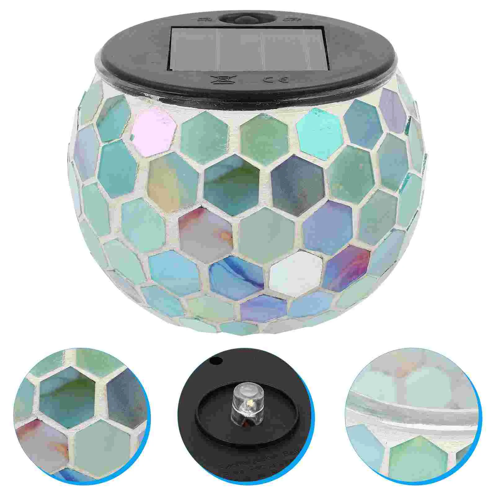 

Mosaic Light Solar Lawn Lamp Yard Household Waterproof Garden Glass Night Countryside