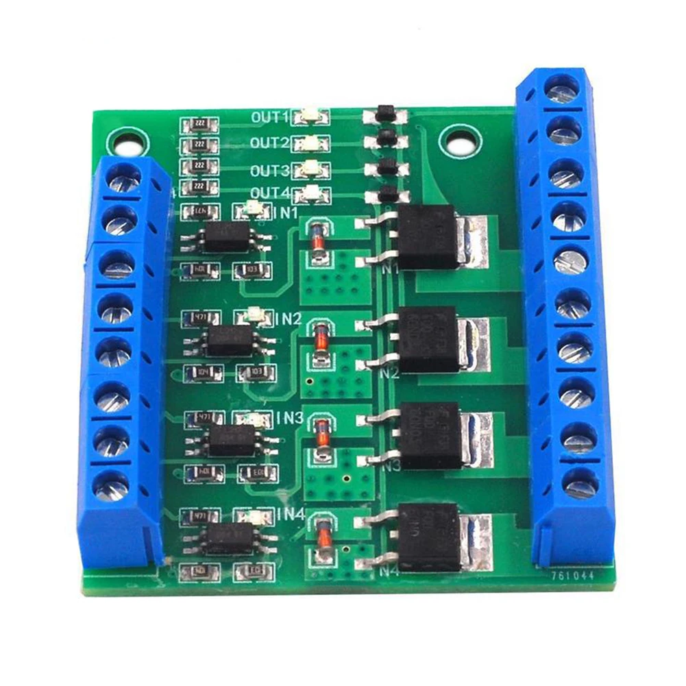 10A Isolamento accoppiatore ottico DC PLC Scheda amplificatore Driver MOSFET a 4 canali PLC Scheda amplificatore Modulo driver Accoppiatore ottico