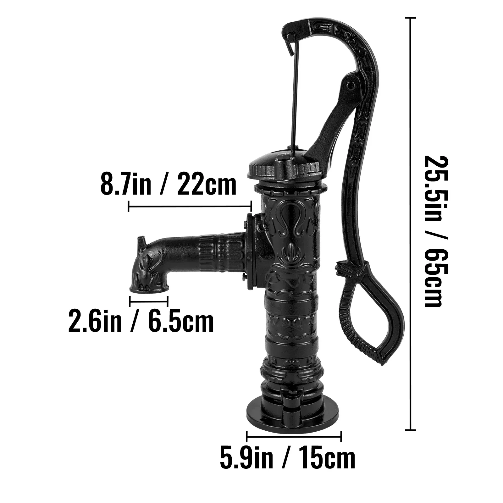 Antique Iron Hand Water Pump Pitcher Pump Cast Iron For Outdoor Yard Ponds Garden Farm Well Ornament Feature Decoration