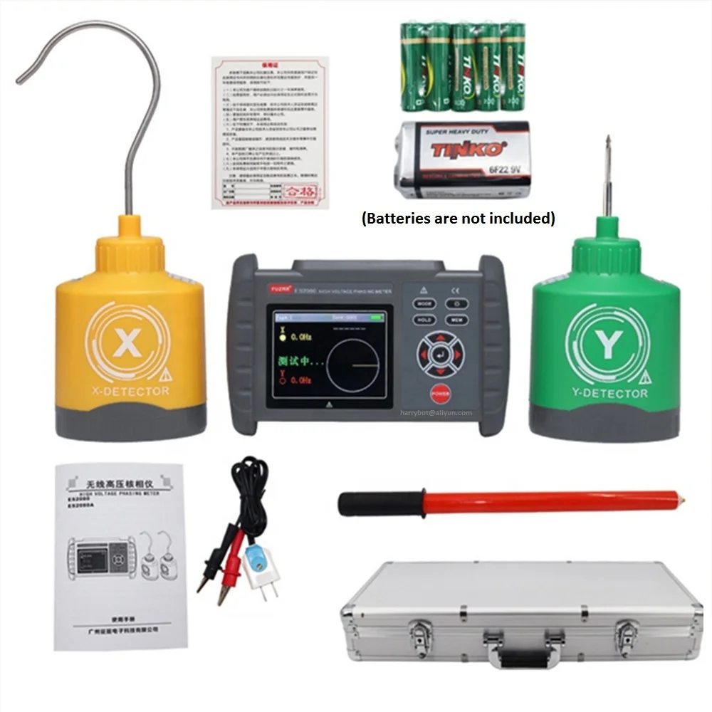 Imagem -02 - Medidor de Fase Nuclear de Alta Tensão 220v 220kv sem Fio 30 Metros Transmissão Phasing Power Line Sequence Tester Es2080 Es2080a