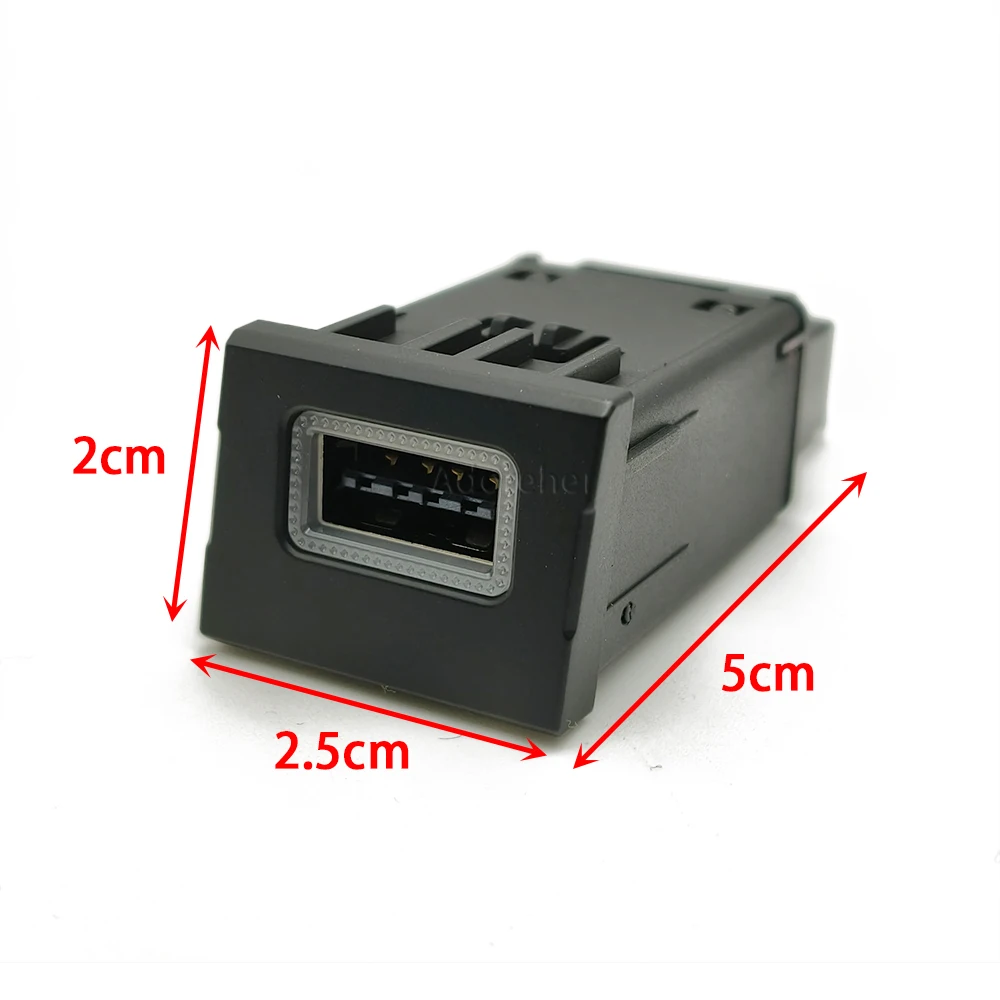 Red LED Light Car QC3.0 USB Charge Socket Single Charger Phone Charging Adapter Button For Volkswagen Multivan T6