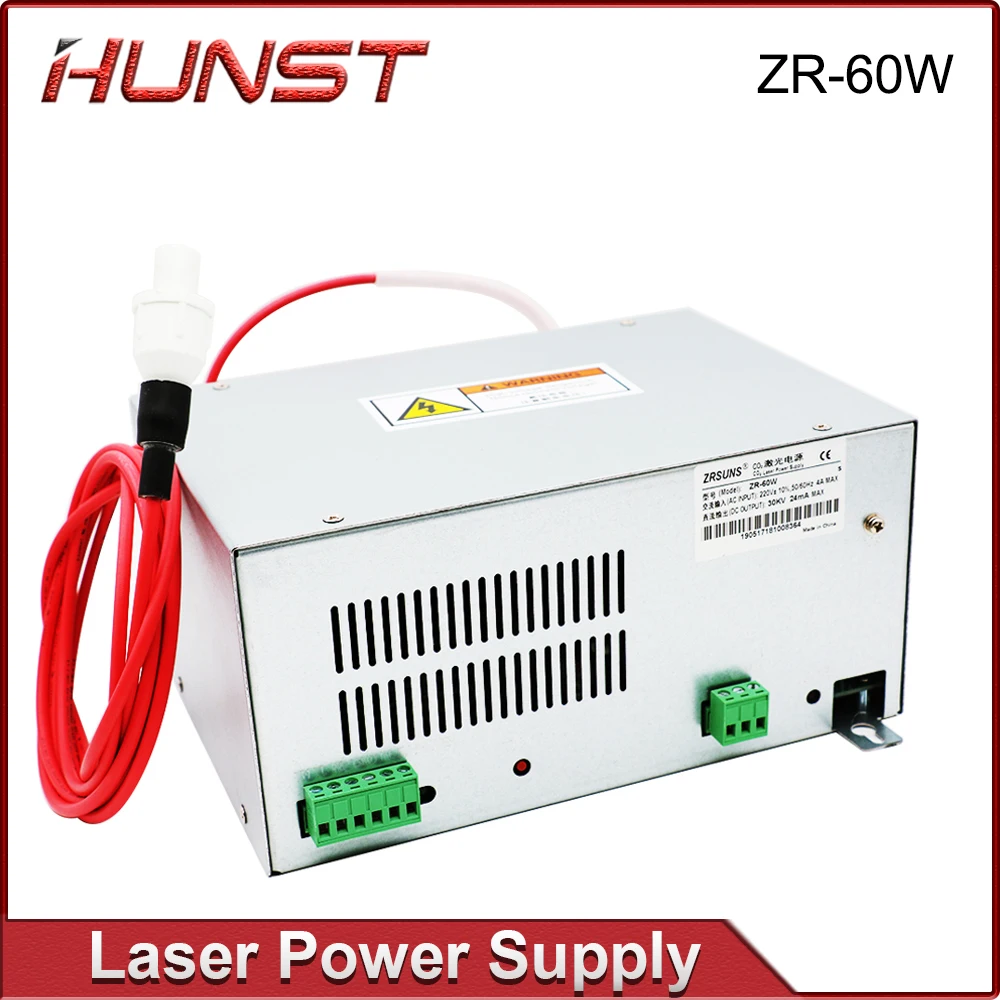 

HUNST ZR 60W Laser Power Supply for 50W 60W 70W Co2 Glass Laser Tube Engraving and Cutting Machine 2Years Warranty.