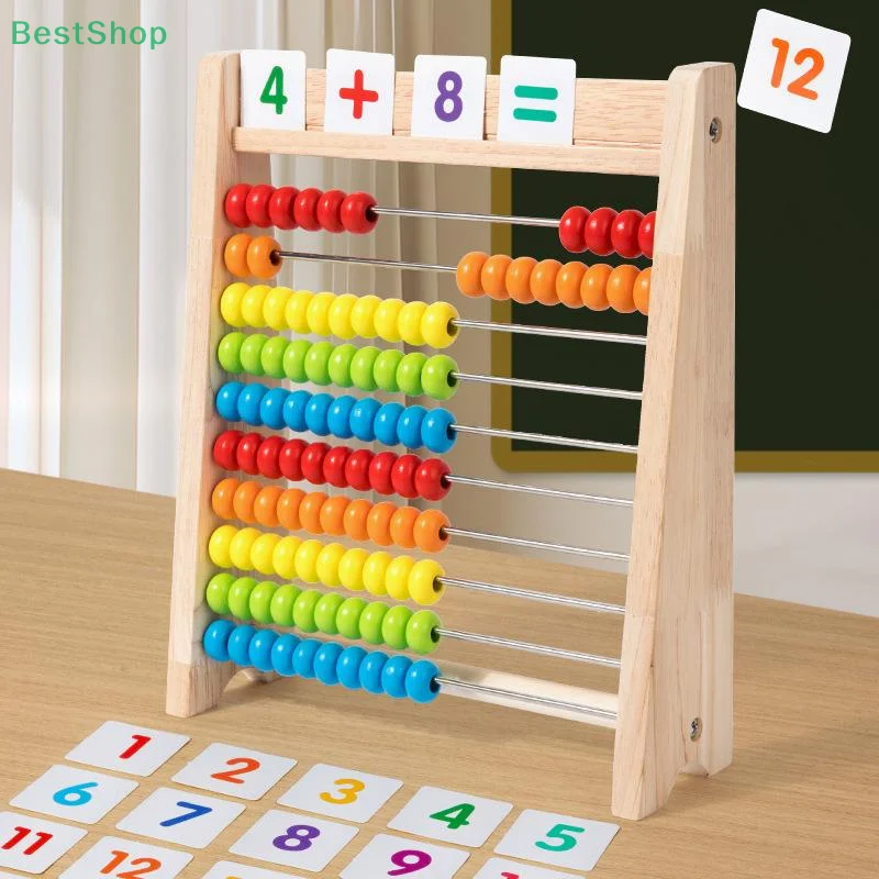 ♥ ♥ ♥ Zabawka edukacyjna abakus dla najmłodszych dzieci, 10-rzędowy kolorowy kalkulator specjalnie dla uczniów szkół podstawowych
