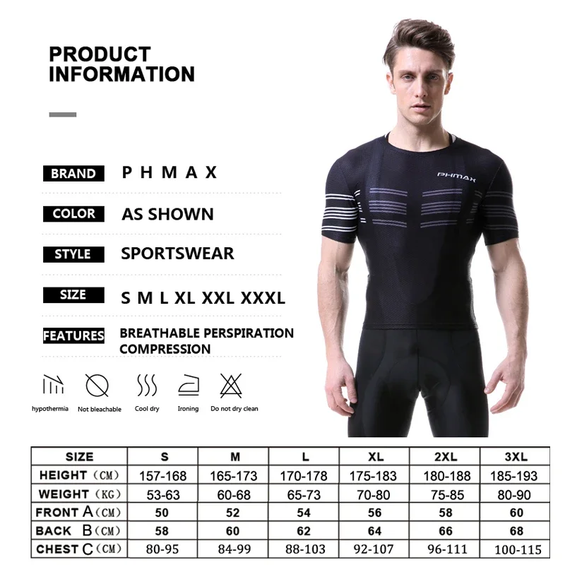 PHMAX Men's Cycling Quick-drying Clothes Summer Cycling Base Shirt Mesh Road Sports Shirt Cycling Underwear Cycling Clothes view 6
