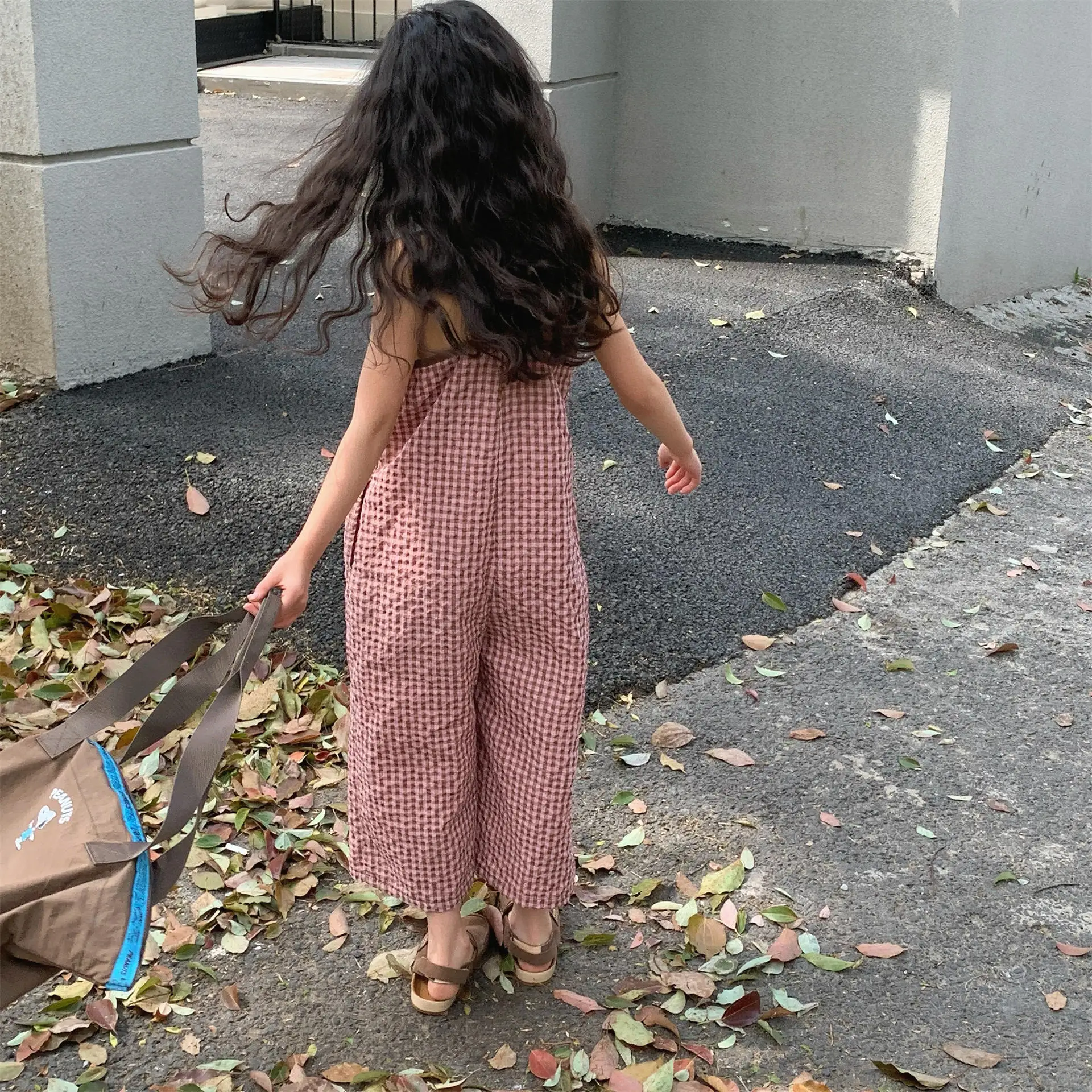 Macacão Infantil de Verão 2026 Novo, Solto, de Algodão, Sem Mangas, com Alças, para Meninas, Macacão Fofo de Perna Larga para Crianças, Roupa Infantil