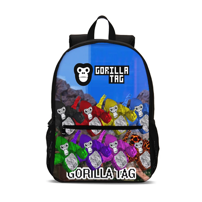 حقيبة مدرسية مطبوعة برسوم كرتونية من Gorilla لحقيبة الظهر الابتدائية، حقائب مدرسية كبيرة للرسوم المتحركة للأولاد والبنات، حقيبة أطفال متينة علامة Gorilla