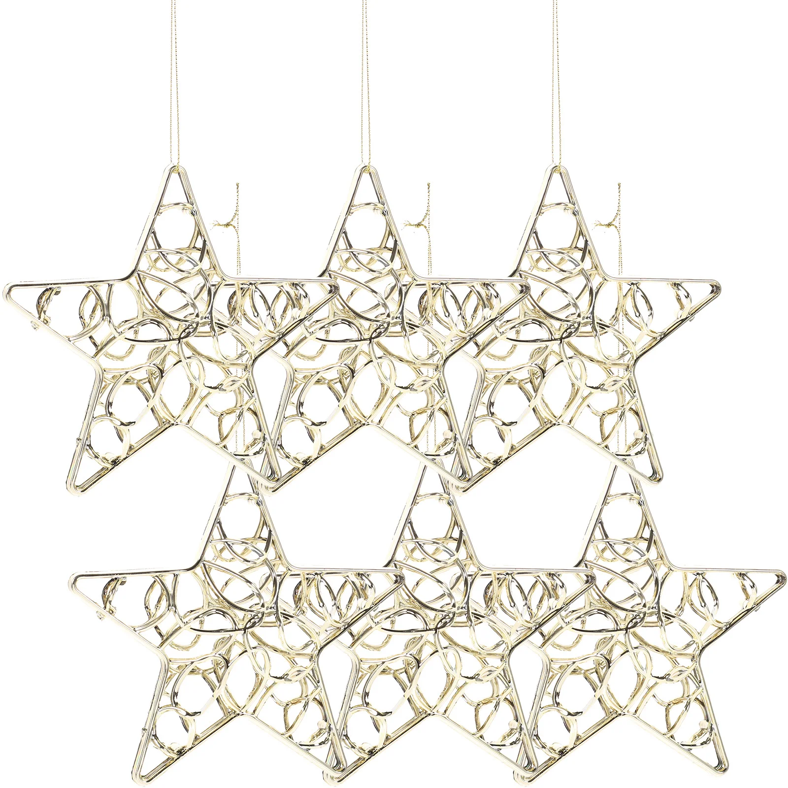 

6Pcs Christmas Snowflake Hanging Ornaments Five Pointed Star Xmas Tree Decorations Holiday Party Decor Christmas Tree Decoration