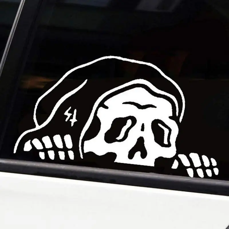 Schedel Raam Stickers Voor Auto 'S Waterdicht Halloween Achterruit Stickers Realistische Gotische Auto Decoratie Sunproof Vakantie Stickers