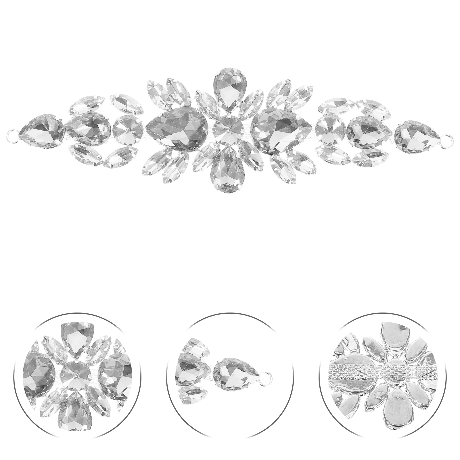 

2pcs Rhinestone Applique Wedding Bridal Shoes Decoration Crystal Flower Embellishment Sew On Patch For Dress Gowns Headpiece