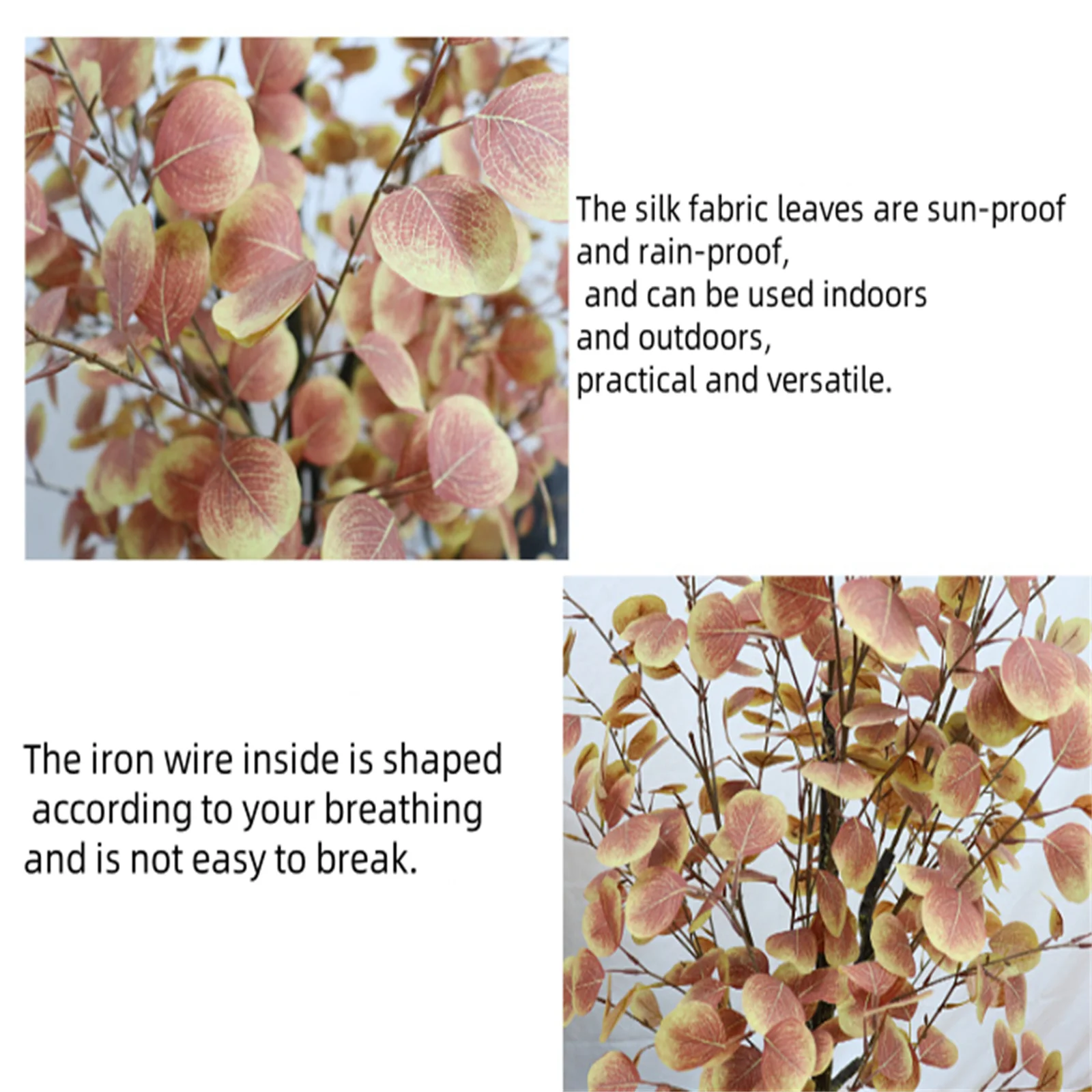 Artificial Fall Eucalyptus Tree Fake Plant In Pot Realistic Fall Leaf Autumn Leaves Decorations For Indoor Outdoor