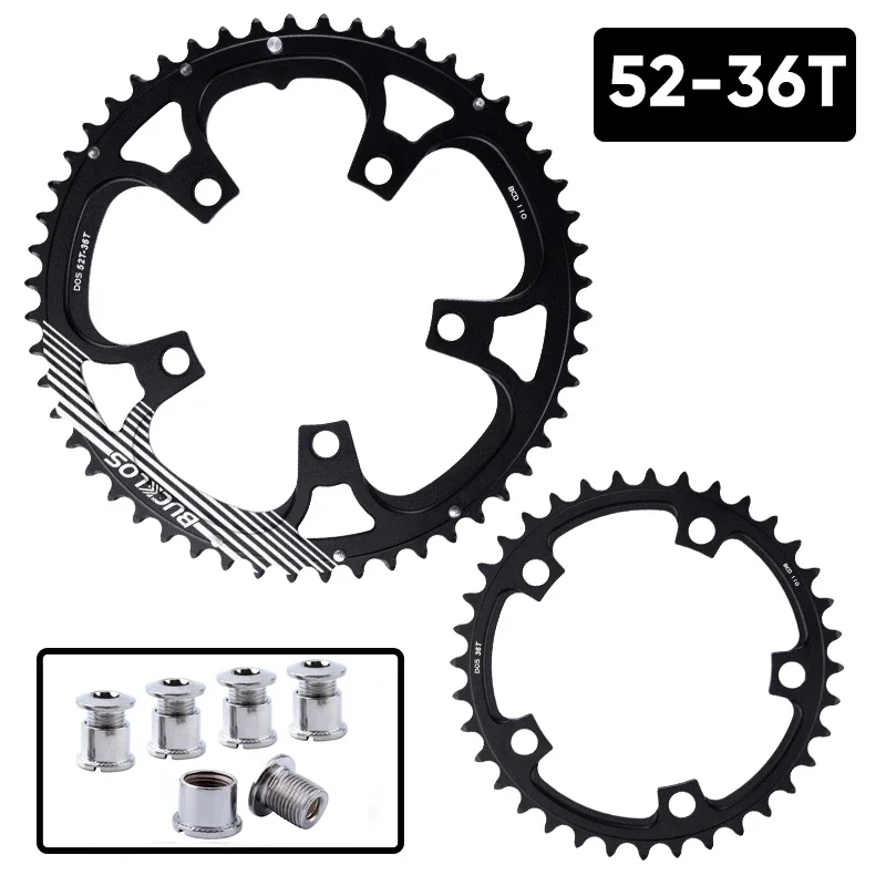BUCKLOS Rennrad Kettenblatt 110 BCD Kettenblatt 4 Loch 5 Loch 34/36/39/50/52/53T Kettenblatt Double Speed Rennrad Krone